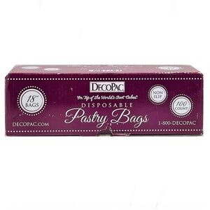 DecoPac 18” Disposable Pastry Bag No Slip, Clear Decorating Bags - 100 Count NEW